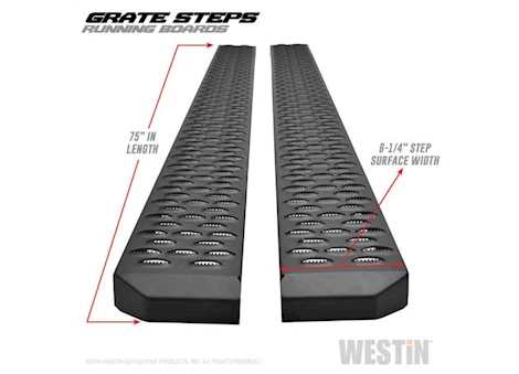 Westin Automotive Textured black running boards 75 inches textured black grate steps running board (brkt sold sep) Main Image