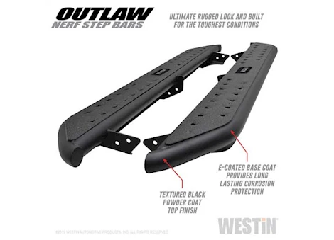 Westin Automotive 05-23 tacoma double cab textured black outlaw nerf step bars Main Image