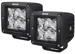 Westin Automotive Set of(2)3.2 in. x 3 in. 5w cree flood beam black hyperq led auxiliary light