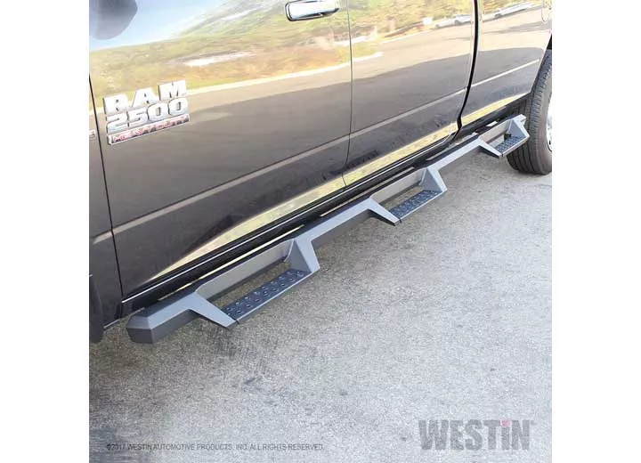 Westin Automotive 11-18 ram 2500/3500 cc(8ft bed)excl dually drill req text blk hdx drop wtw nerf step bars