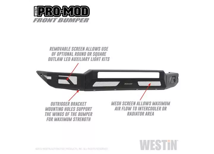 Westin Automotive 16-23 tacoma pro-mod front bumper textured black