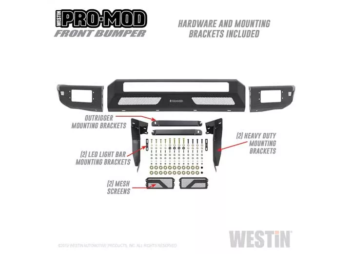 Westin Automotive 16-23 tacoma pro-mod front bumper textured black