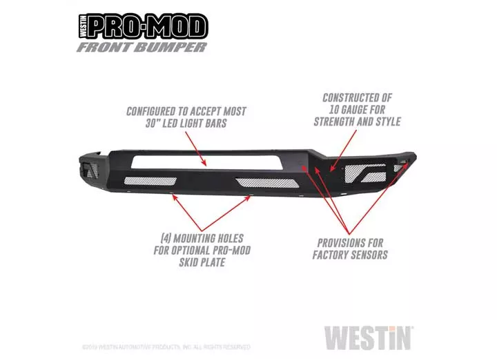 Westin Automotive 19-c ram 1500(excl. 19-c ram 1500 classic)(excl. rebel)textured black pro-mod front bumper