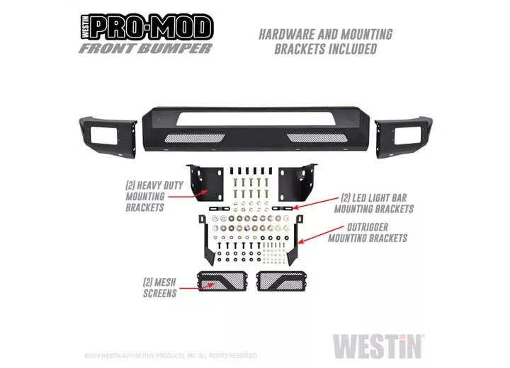 Westin Automotive 19-c ram 1500(excl. 19-c ram 1500 classic)(excl. rebel)textured black pro-mod front bumper