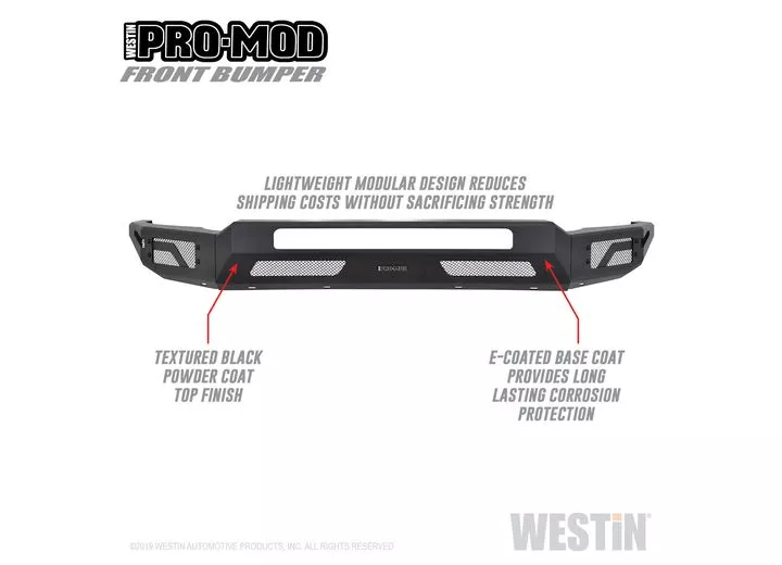 Westin Automotive 19-c ranger pro-mod front bumper textured black