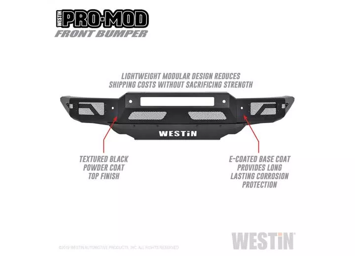 Westin Automotive 19-c ranger pro-mod front bumper textured black