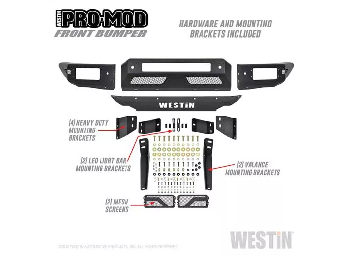 Westin Automotive 19-c ranger pro-mod front bumper textured black