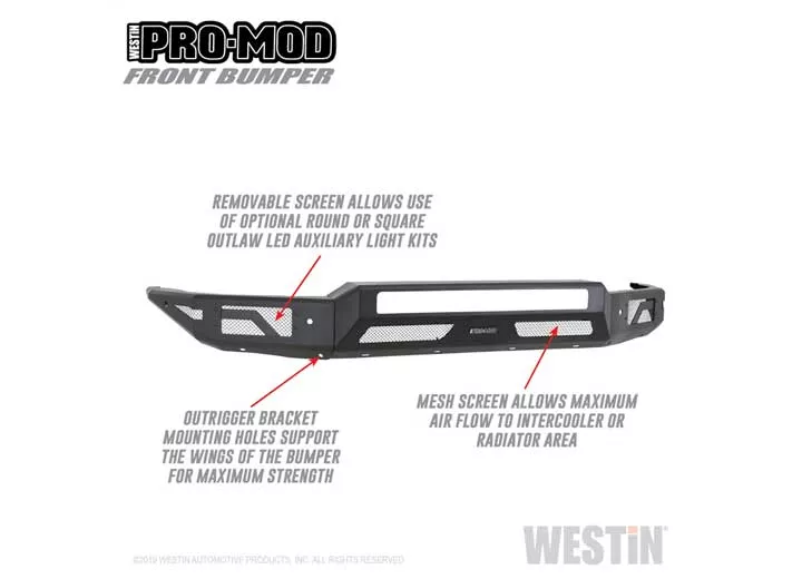 Westin Automotive 15-19 silverado 2500/3500 hd pro-mod front bumper textured black