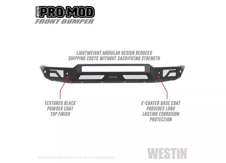 Westin Automotive 15-19 silverado 2500/3500 hd pro-mod front bumper textured black