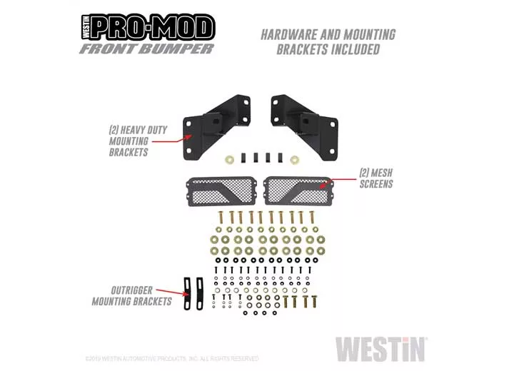 Westin Automotive 15-19 silverado 2500/3500 hd pro-mod front bumper textured black