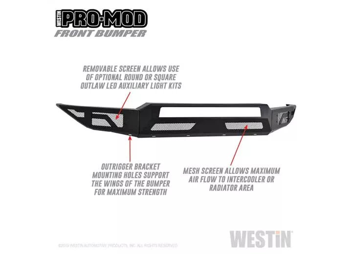 Westin Automotive 17-22 f250/f350 super duty textured black pro-mod front bumper