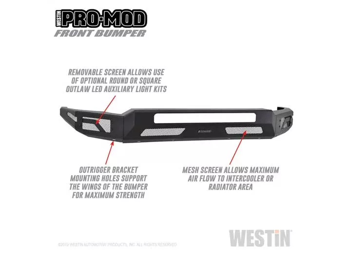 Westin Automotive 11-16 f250/f350/f450/12-15 f550 super duty pro-mod front bumper textured black