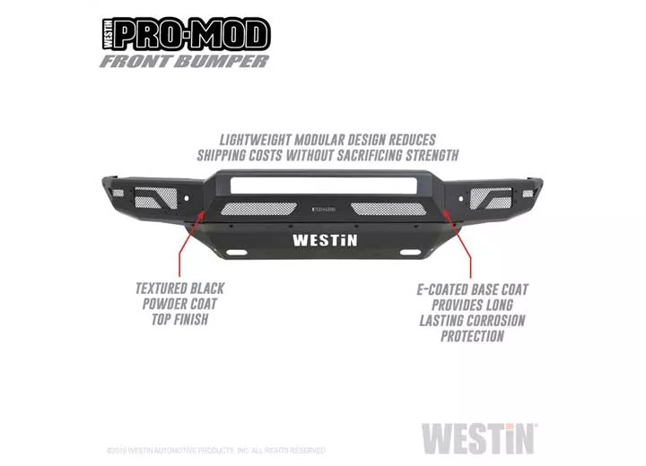 Westin Automotive 19-22 silverado 1500 textured black pro-mod front bumper