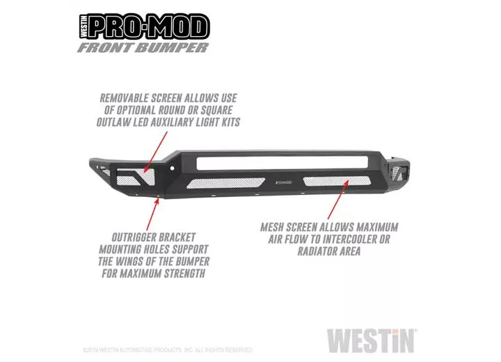 Westin Automotive 20-23 silverado 2500/3500 hd textured black pro-mod front bumper