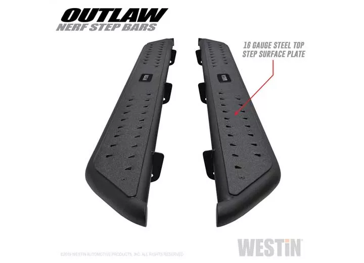 Westin Automotive 09-18 ram 1500/10-23 2500/3500 crew cab outlaw nerf step bumpers textured black