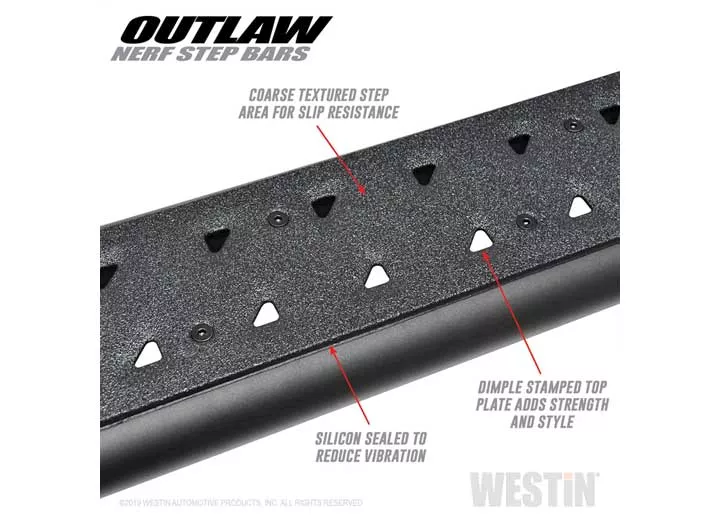 Westin Automotive 09-18 ram 1500/10-23 2500/3500 crew cab outlaw nerf step bumpers textured black