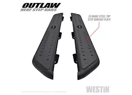 Westin Automotive 15-23 f150/17-23 f250/f350 super duty super crew textured black outlaw nerf step bars