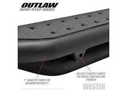 Westin Automotive 15-23 f150/17-23 f250/f350 super duty super crew textured black outlaw nerf step bars