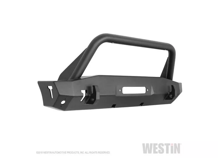 Westin Automotive 07-18 wrangler(excl 2018 jl)textured black wj2 stubby front bumper w/bull bar