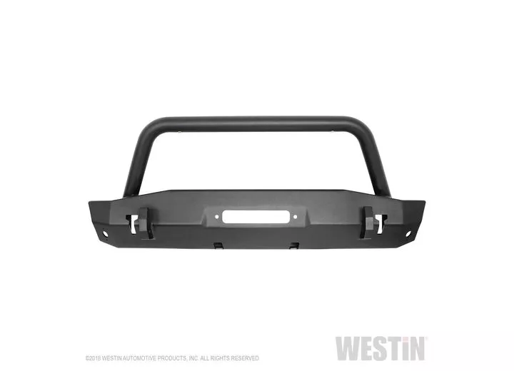 Westin Automotive 07-18 wrangler(excl 2018 jl)textured black wj2 stubby front bumper w/bull bar