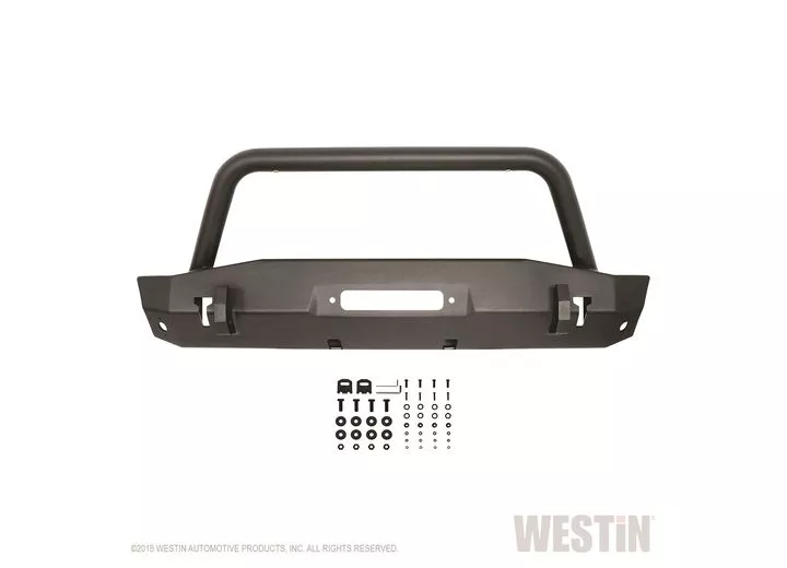 Westin Automotive 07-18 wrangler(excl 2018 jl)textured black wj2 stubby front bumper w/bull bar