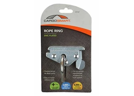 Winston Products - SmartStraps/CargoSmart/TowSmart 6000LB ZINC PLATED ROPE RING WITH X-TRACK/E-TRACK FITTING
