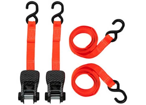 Winston Products - SmartStraps/CargoSmart/TowSmart 10IN 3000LB CARBON X RATCHET TIE DOWN-ORANGE,2PK