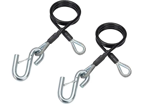 Winston Products - SmartStraps/CargoSmart/TowSmart 40IN SAFETY CABLE W/SPRING LOADED SAFETY HOOKS 5000 LB