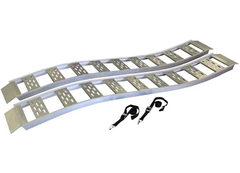 Winston Products - SmartStraps/CargoSmart/TowSmart 12IN W X 90IN L ALUMINUM FIXED S-CURVE RAMP W/ TREADS, 1500LB CAPACITY 2 PK