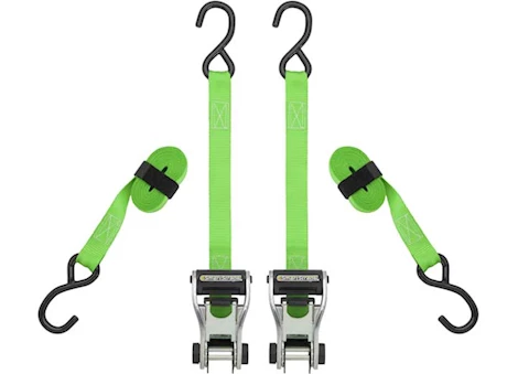 Winston Products - SmartStraps/CargoSmart/TowSmart 10FT 1500LB RATCHETX RATCHET TIE DOWN 2 PK GREEN