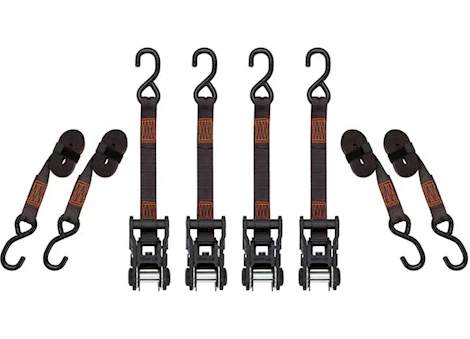 Winston Products - SmartStraps/CargoSmart/TowSmart 14ft 3000lb tactical ratchet tie down 4 pk orange Main Image