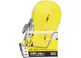 Winston Products - SmartStraps/CargoSmart/TowSmart 30ft 9000lb tow strap with hooks 1 pk yellow