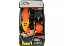 Winston Products - SmartStraps/CargoSmart/TowSmart 6ft 1500lb retractable track ratchet 2 pk orange