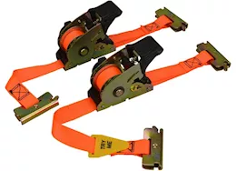 Winston Products - SmartStraps/CargoSmart/TowSmart 6ft 1500lb retractable track ratchet 2 pk orange
