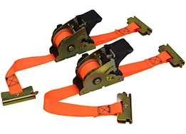 Winston Products - SmartStraps/CargoSmart/TowSmart 6ft 1500lb retractable track ratchet 2 pk orange