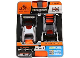 Winston Products - SmartStraps/CargoSmart/TowSmart 10ft 3000lb ratchetx ratchet tie down 2 pk orange