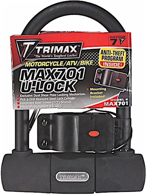 Trimax Locks Max-security 3.5in x 5.5in u-shackle lock w/ 15mm shackle Main Image