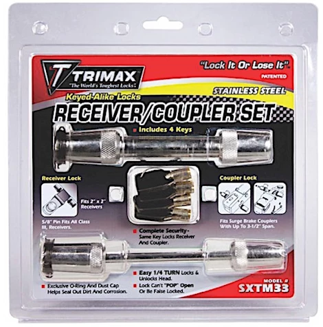 Trimax Locks TRIMAX 100% STAINLESS STEEL SXT3-5/8IN REC. & SXTC3 - 3-1/2IN SPAN COUPLER
