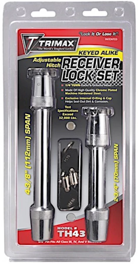 Trimax Rapid Hitch Keyed Alike Receiver Pin Lock Set