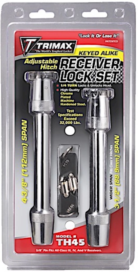 Trimax Rapid Hitch Keyed Alike Receiver Pin Lock Set Main Image