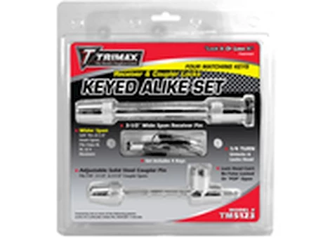 Trimax Locks Trimax keyed alike receiver & universal coupler lock set with t5 & tc123 keyed a Main Image