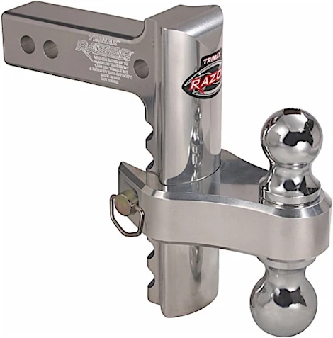 Trimax Locks 8in pin & clip aluminum drop hitch-dual ball included Main Image