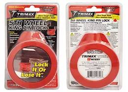 Trimax Locks Trimax tfw80hd heavy duty solid steel 5th wheel king pin trailer lock powder coated red